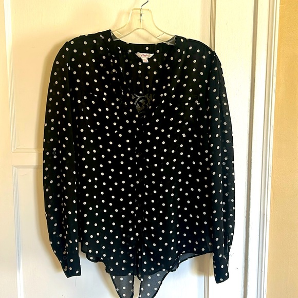 Candies blouse - black/white polka dots Size L - Picture 1 of 5